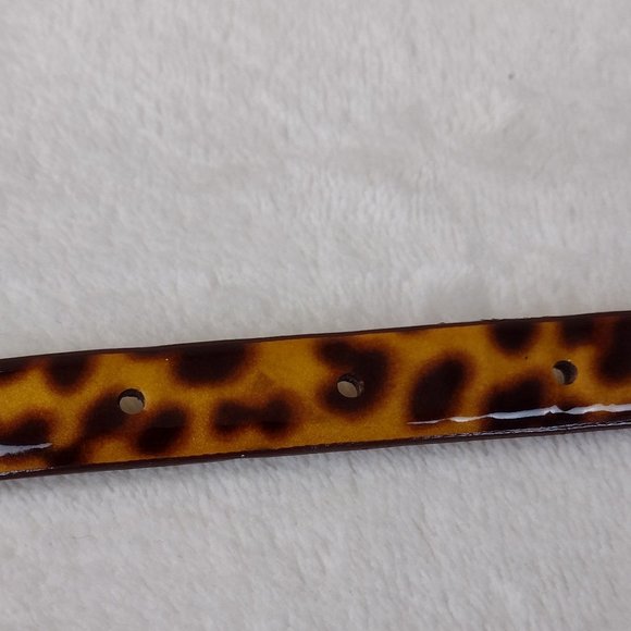 J. Crew Faux Tortoise Shell Narrow Leather Belt Medium - Picture 6 of 8